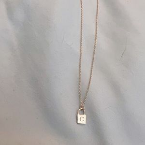 Gold Plated C Initial Necklace